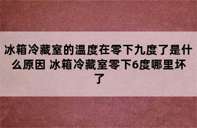 冰箱冷藏室的温度在零下九度了是什么原因 冰箱冷藏室零下6度哪里坏了